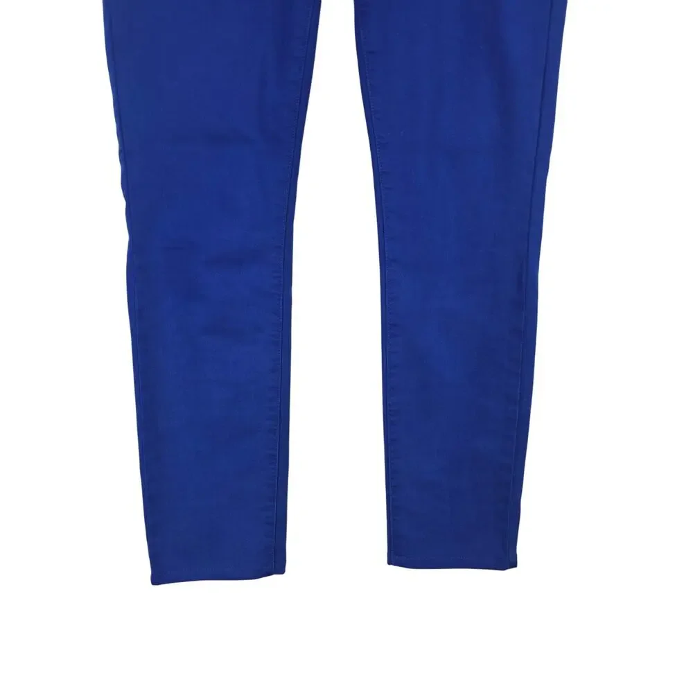Eileen Fisher Jeans 2 Womens Skinny Leg Mid Rise Pockets Casual Vibrant Blue‎